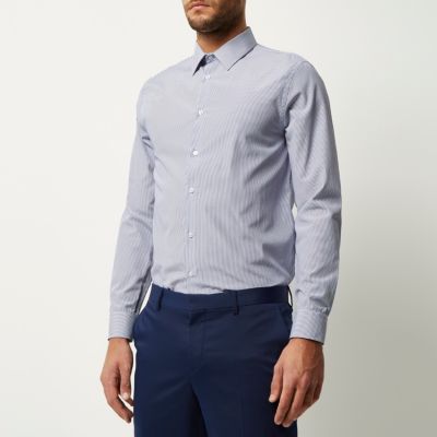 Blue stripe slim fit shirt